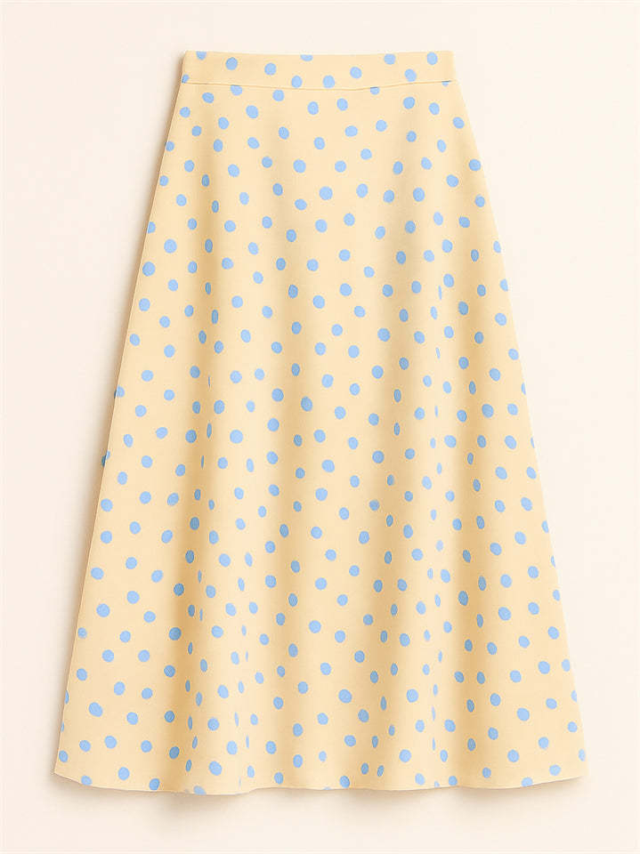 Ladies' Summer Elegant Polka Dot Print  A-Line Ankle Length Skirts