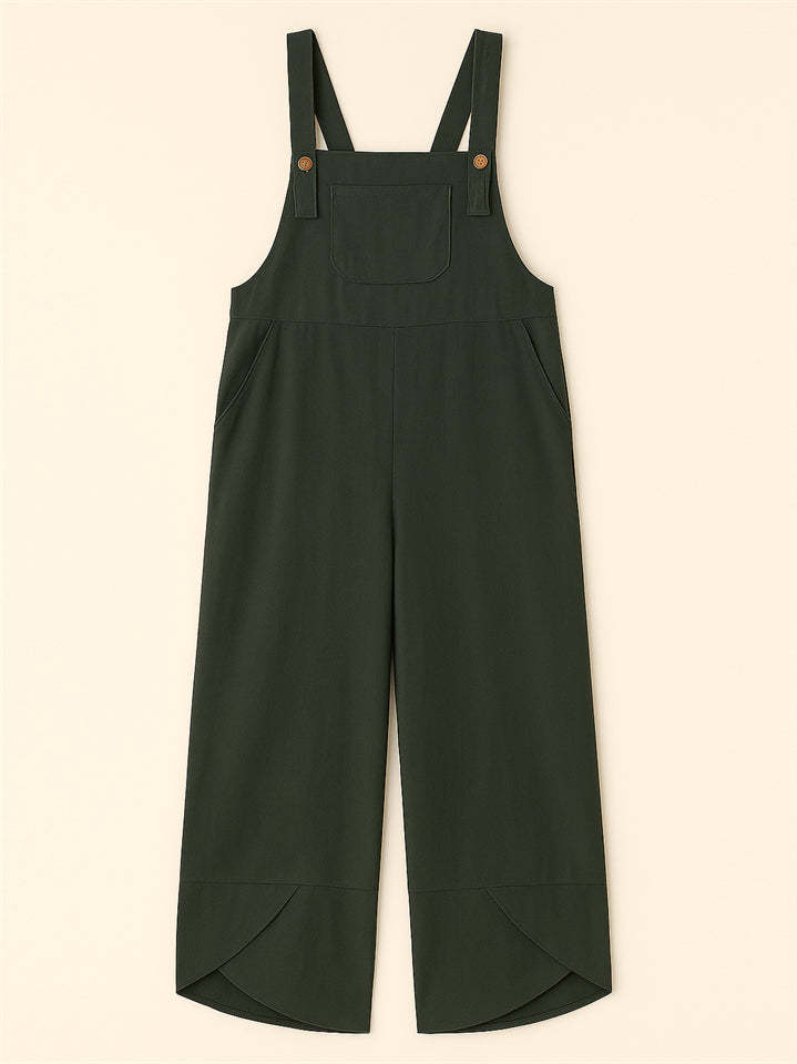 Women's Casual Solid Color Strap Dungarees Overall Cropped Jumpsuits