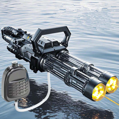 Cyberpunk Electric Automatic Rapid Fire Blaster Water Gun with Backpack