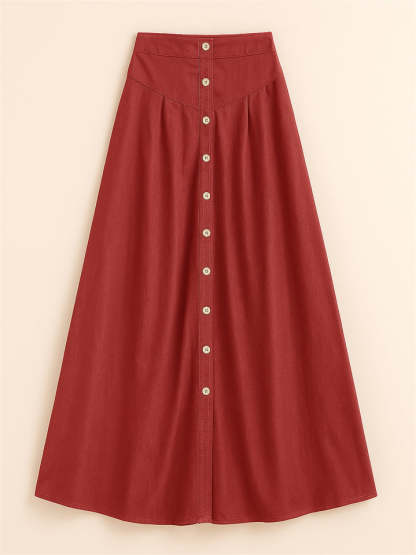 Women's Casual Ankle Length Holiday Style Skirts with Pockets