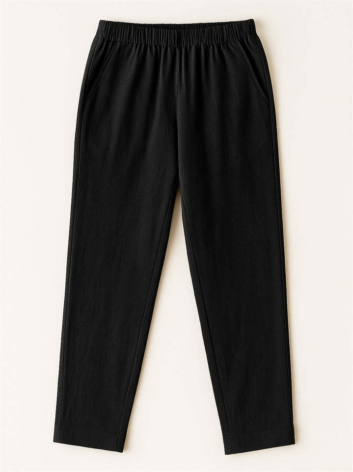 Summer Causal Solid Color Comfy Staight Leg Pants for Women