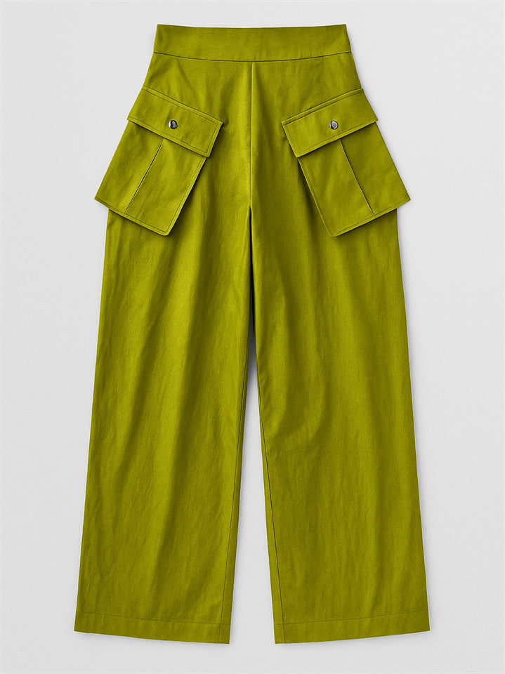 Women's Fashion Casual Detachable Pockets Wide Leg Pants