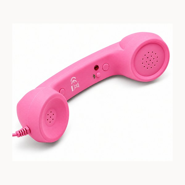 Light pink retro telephone handset