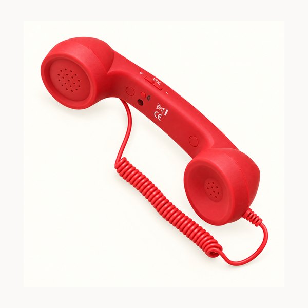 Red retro telephone handset