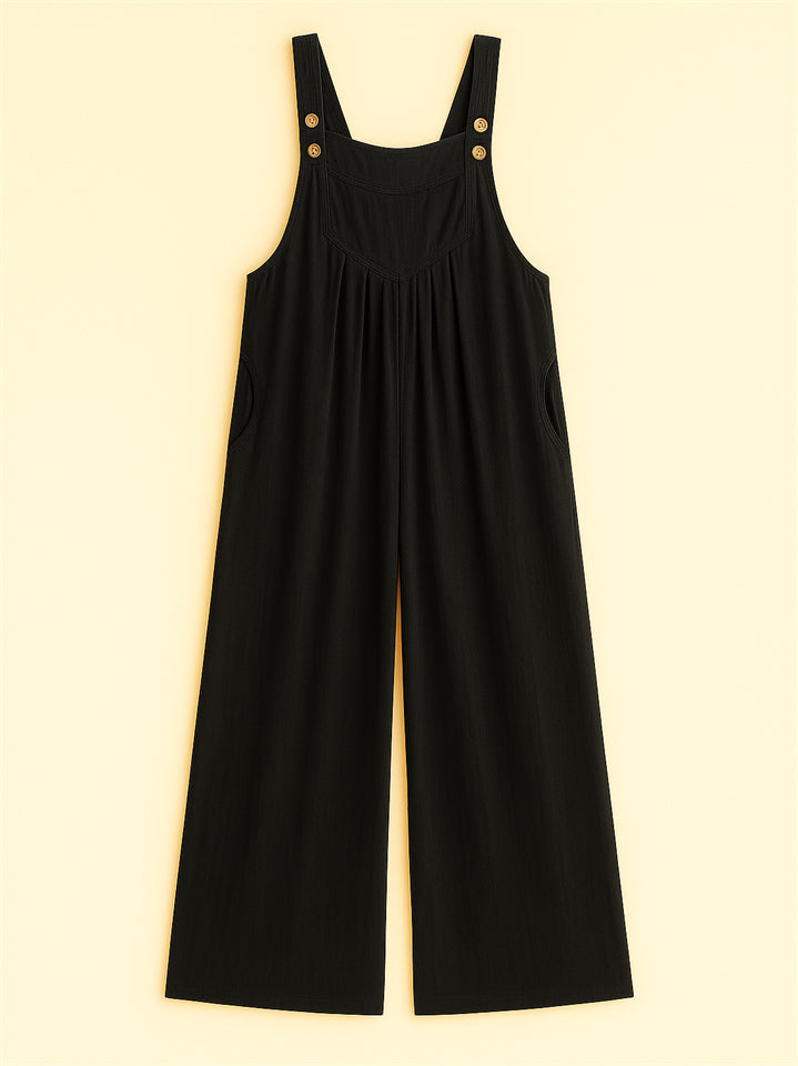 Women's Summer Casual Solid Color Strappy Wide Leg Jumpsuits
