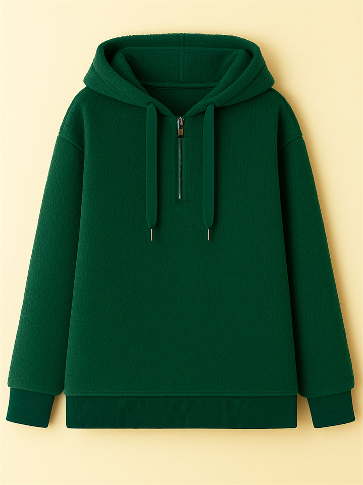 Women's Autumn Simple Solid Color Fleece Hoodie