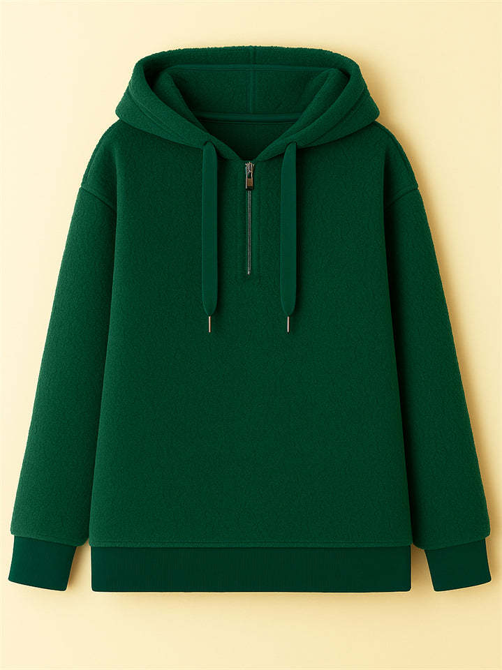 Women's Autumn Simple Solid Color Fleece Hoodie