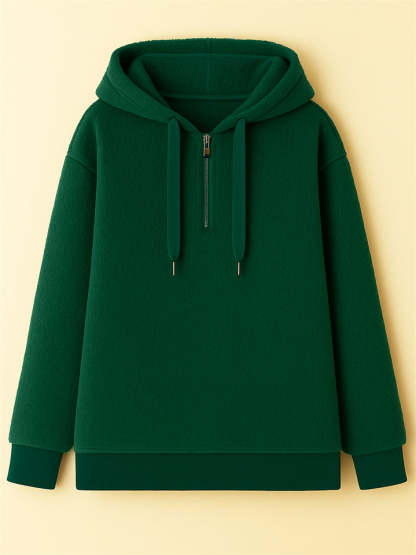 Women's Autumn Simple Solid Color Fleece Hoodie