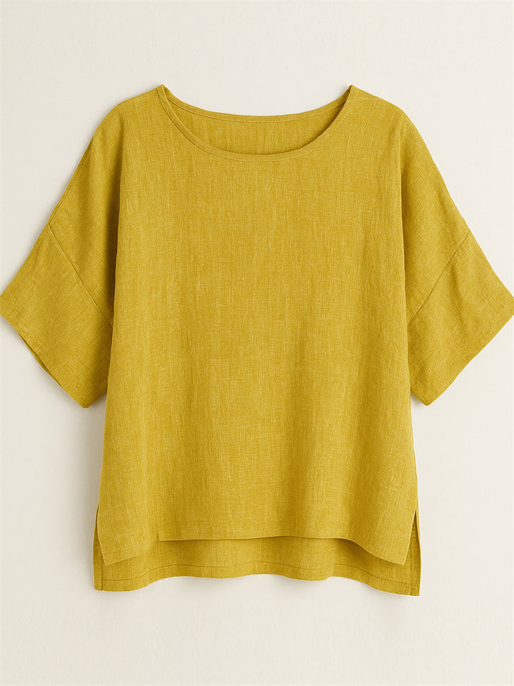 Women's Summer Comfy Round Neck 3/4 Sleeve Shirts