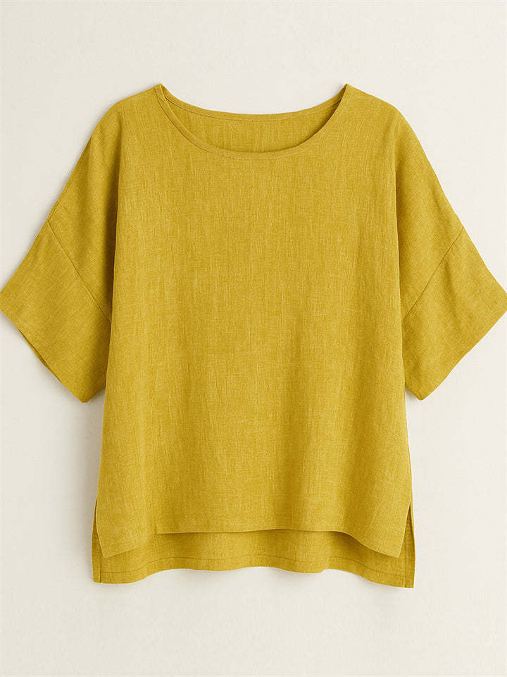 Women's Summer Comfy Round Neck 3/4 Sleeve Shirts