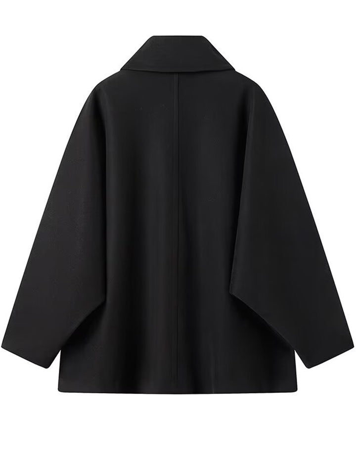 Winter Solid Color Single Breasted Raglan Sleeve Coat for Women