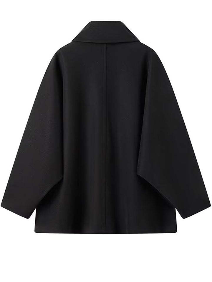 Winter Solid Color Single Breasted Raglan Sleeve Coat for Women