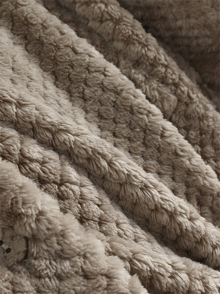 Women's Autumn Fleeced Solid Color Loose Hooded Coats