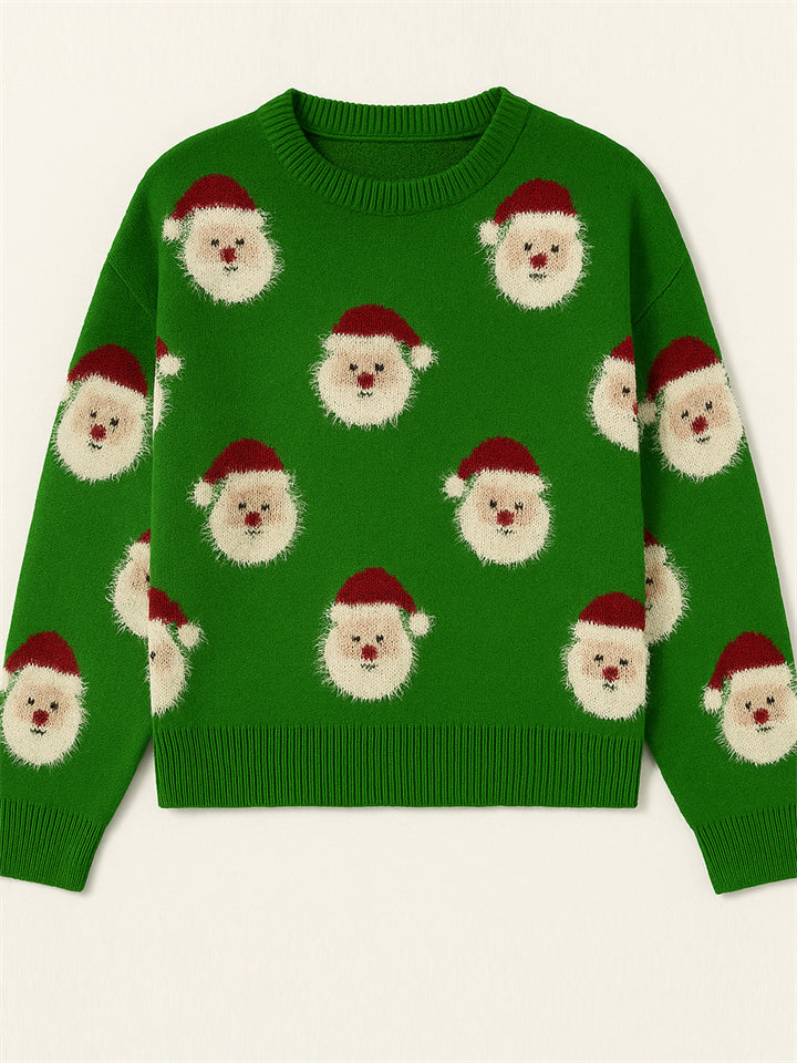 Women's Stylish Christmas Santa Claus Pattern Pullover Sweaters