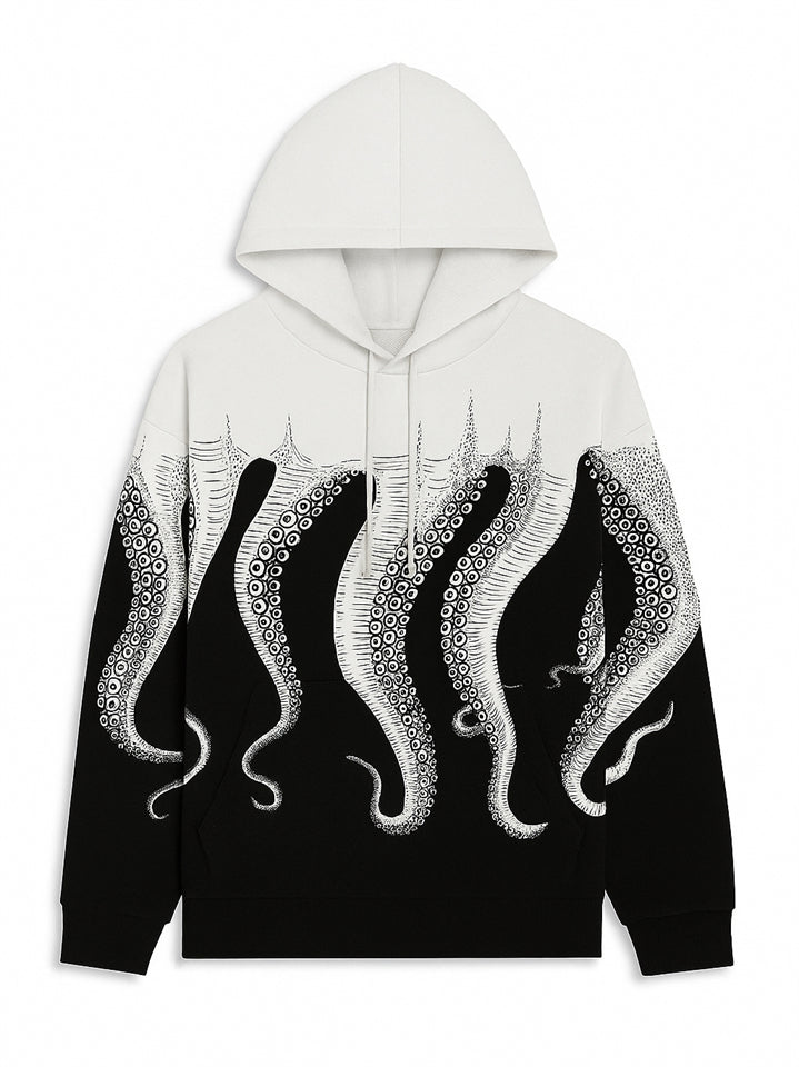 Women's Trendy Octopus Print Comfy Casual Hooded Sweatshirt