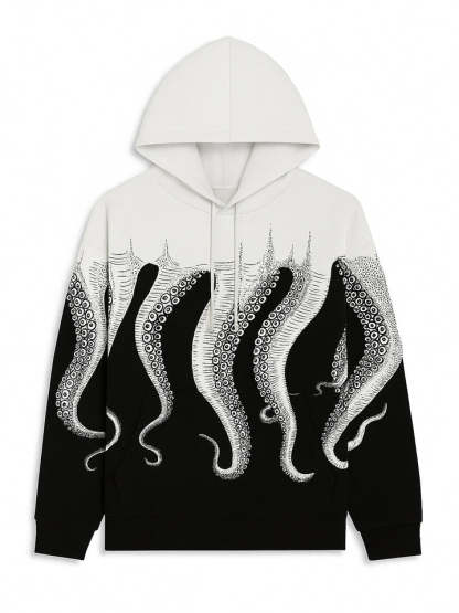 Women's Trendy Octopus Print Comfy Casual Hooded Sweatshirt