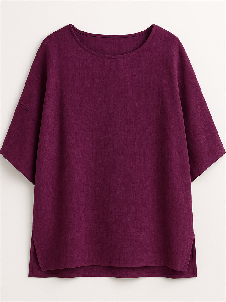 Women's Summer Comfy Round Neck 3/4 Sleeve Shirts