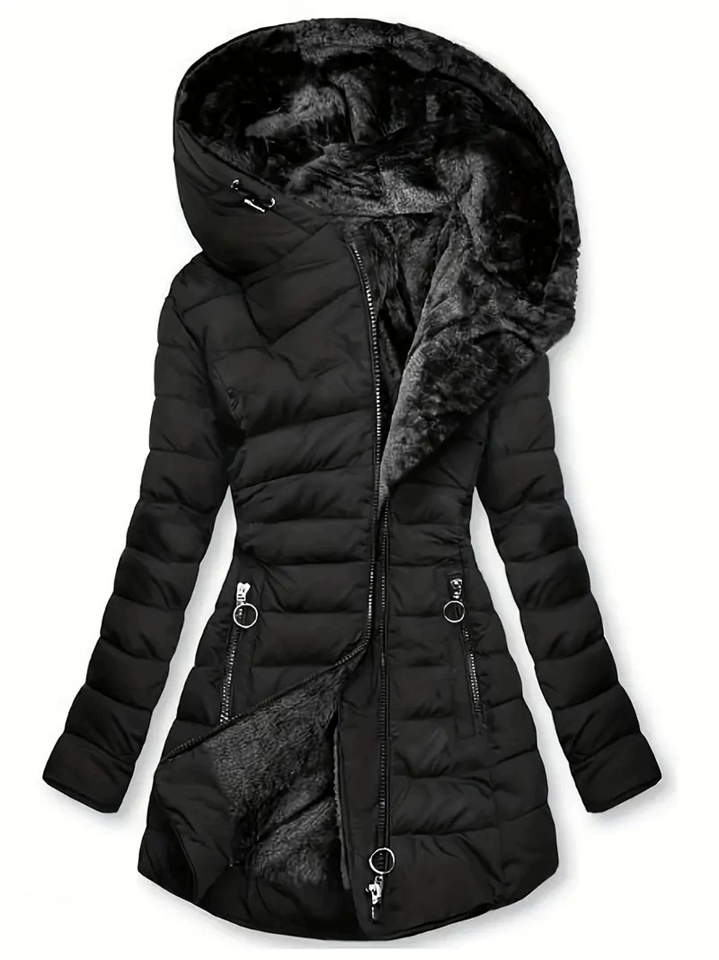 Winter Warm Fitted Fleeced Long Sleeve Hooded Coats