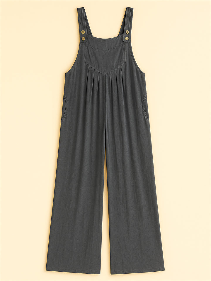 Women's Summer Casual Solid Color Strappy Wide Leg Jumpsuits
