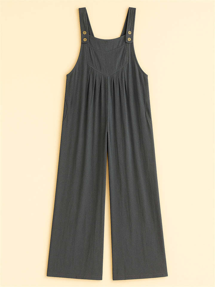 Women's Summer Casual Solid Color Strappy Wide Leg Jumpsuits