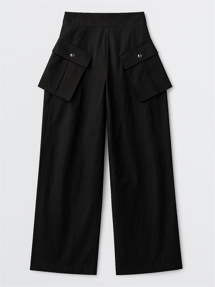 Women's Fashion Casual Detachable Pockets Wide Leg Pants