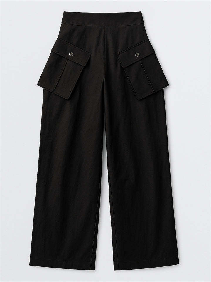 Women's Fashion Casual Detachable Pockets Wide Leg Pants