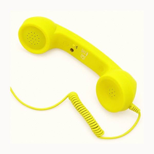 Yellow retro telephone handset