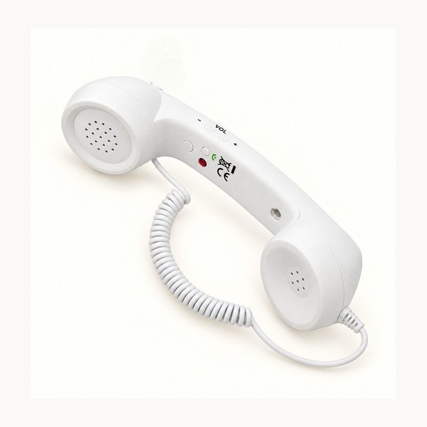 White retro telephone handset