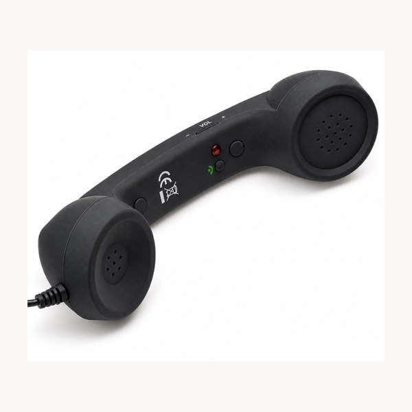 Black retro telephone handset