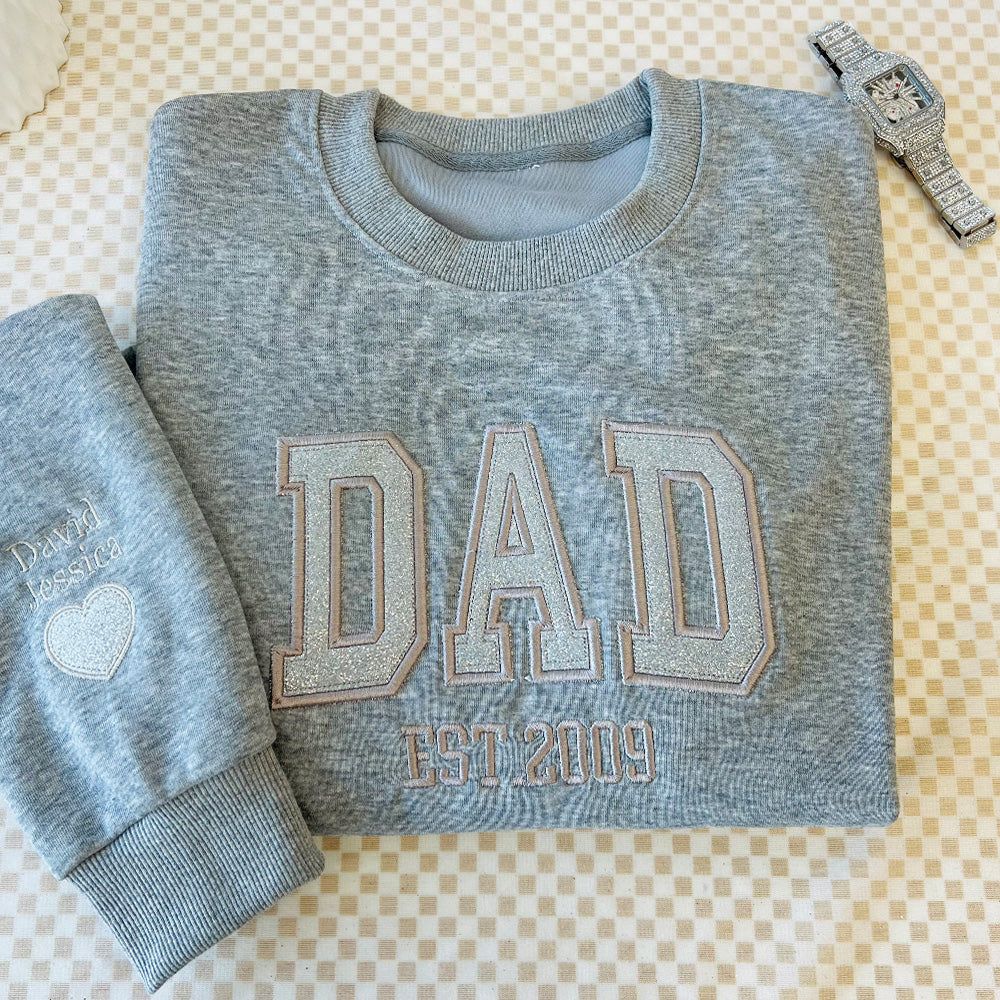 50%OFF👔Custom Updated Embroidered Glitter Vinyl Dad Hoodie/Sweatshirt