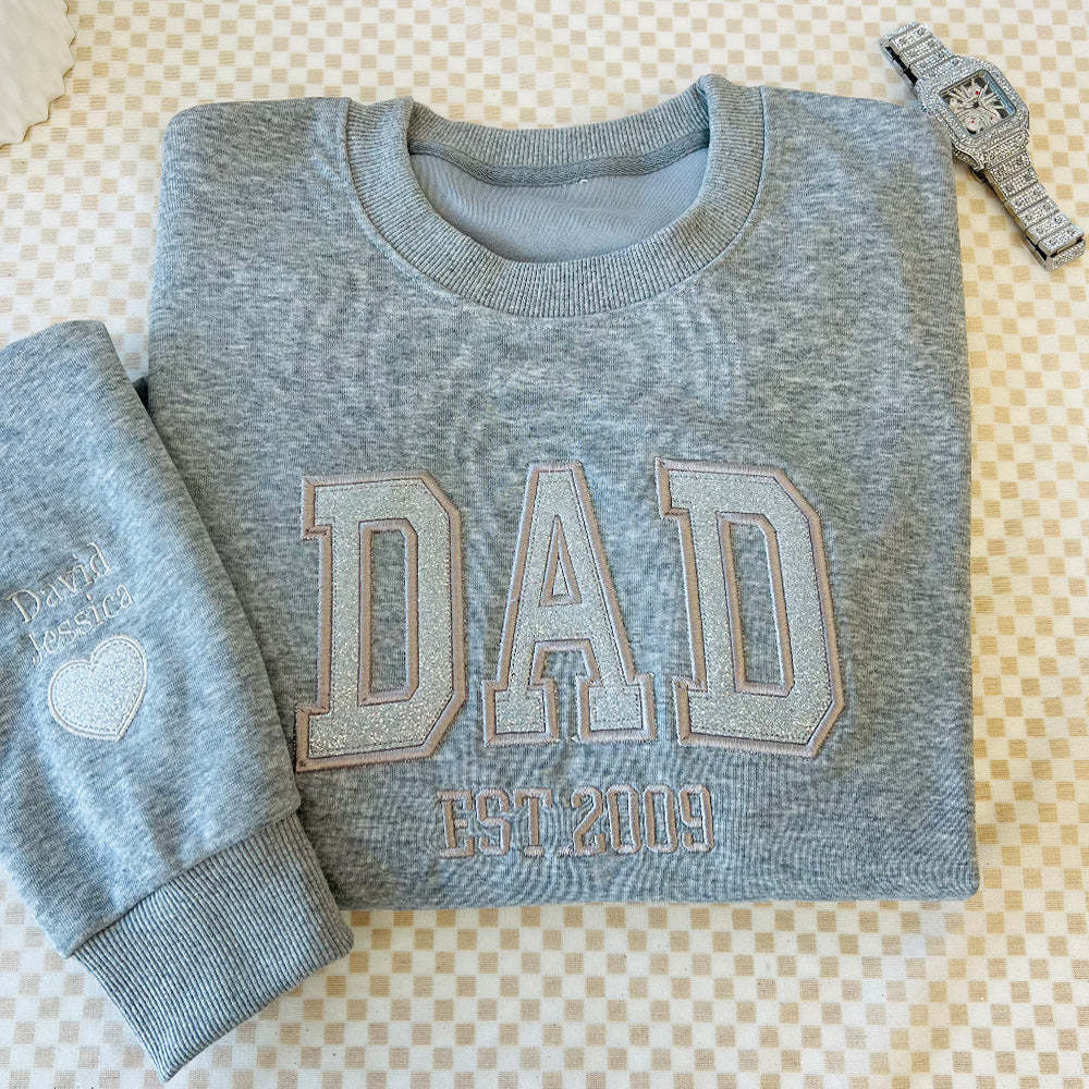 50%OFF👔Custom Updated Embroidered Glitter Vinyl Dad Hoodie/Sweatshirt