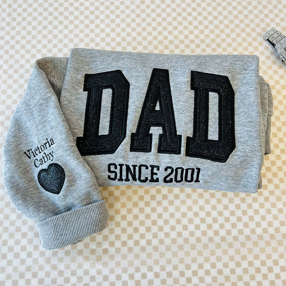 50%OFF👔Custom Updated Embroidered Glitter Vinyl Dad Hoodie/Sweatshirt