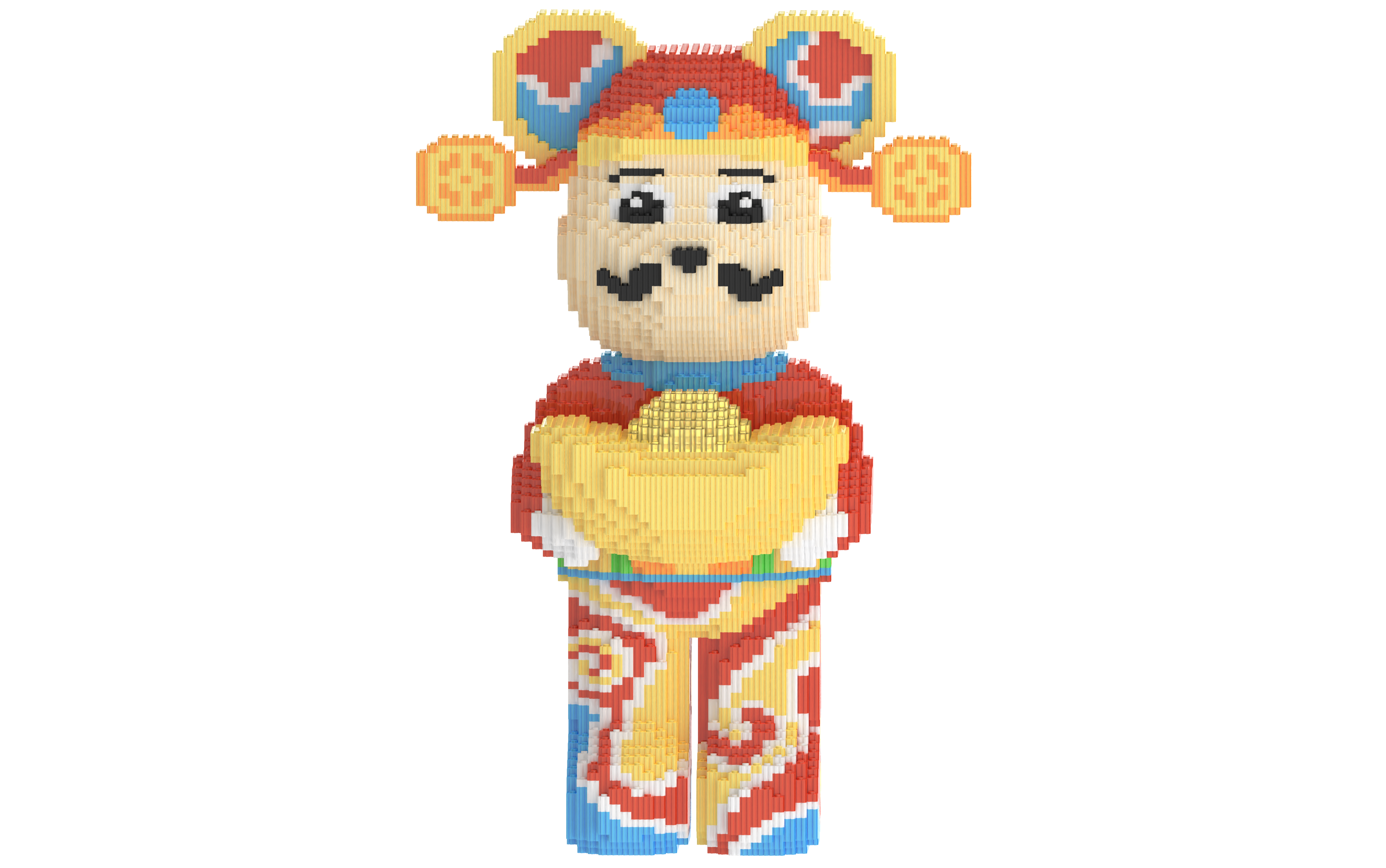 God of wealth Toy Bear Building Blocks Kit