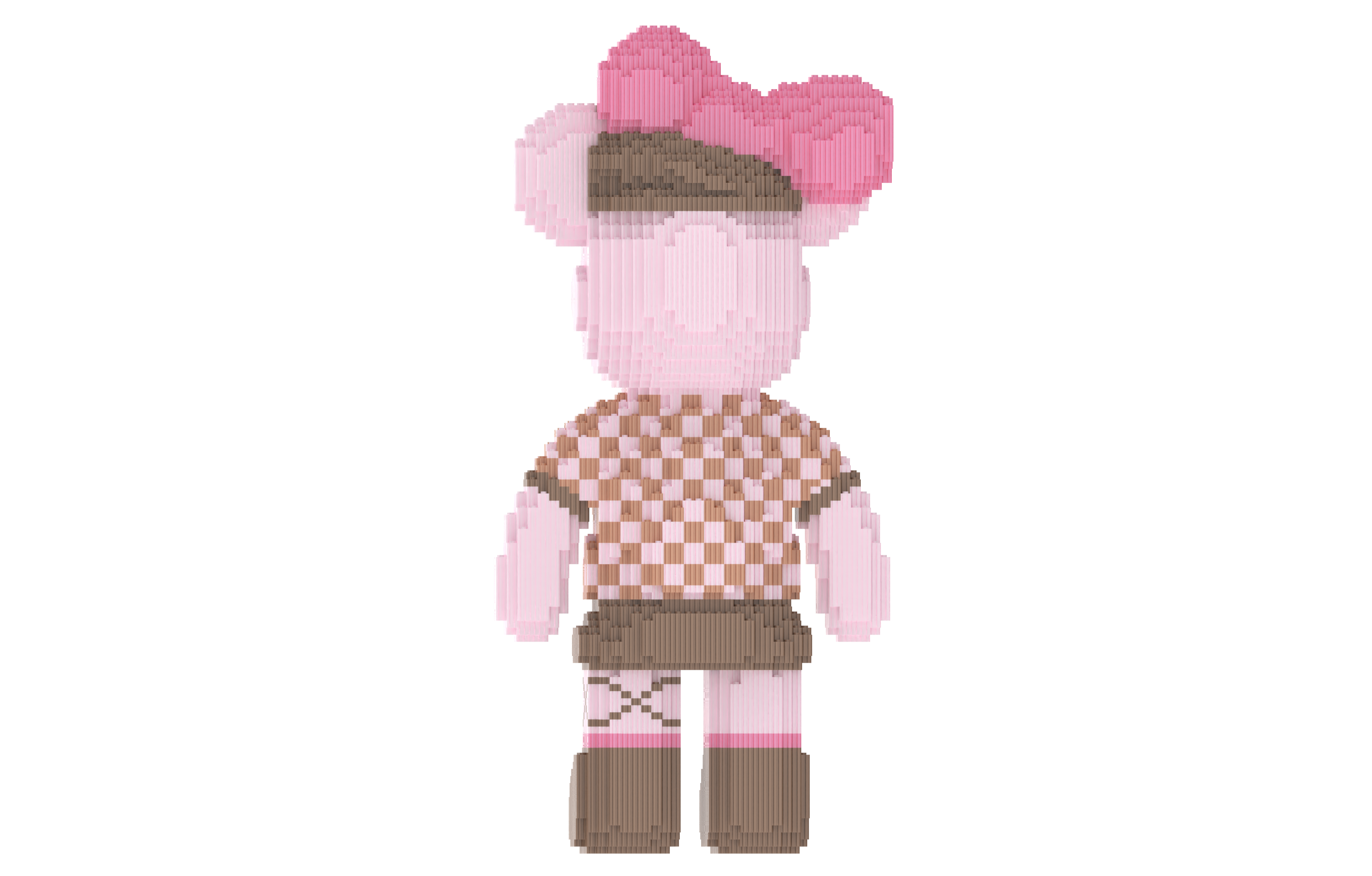 Love Eyes Robet Blue Toy Bear Building Blocks Kit