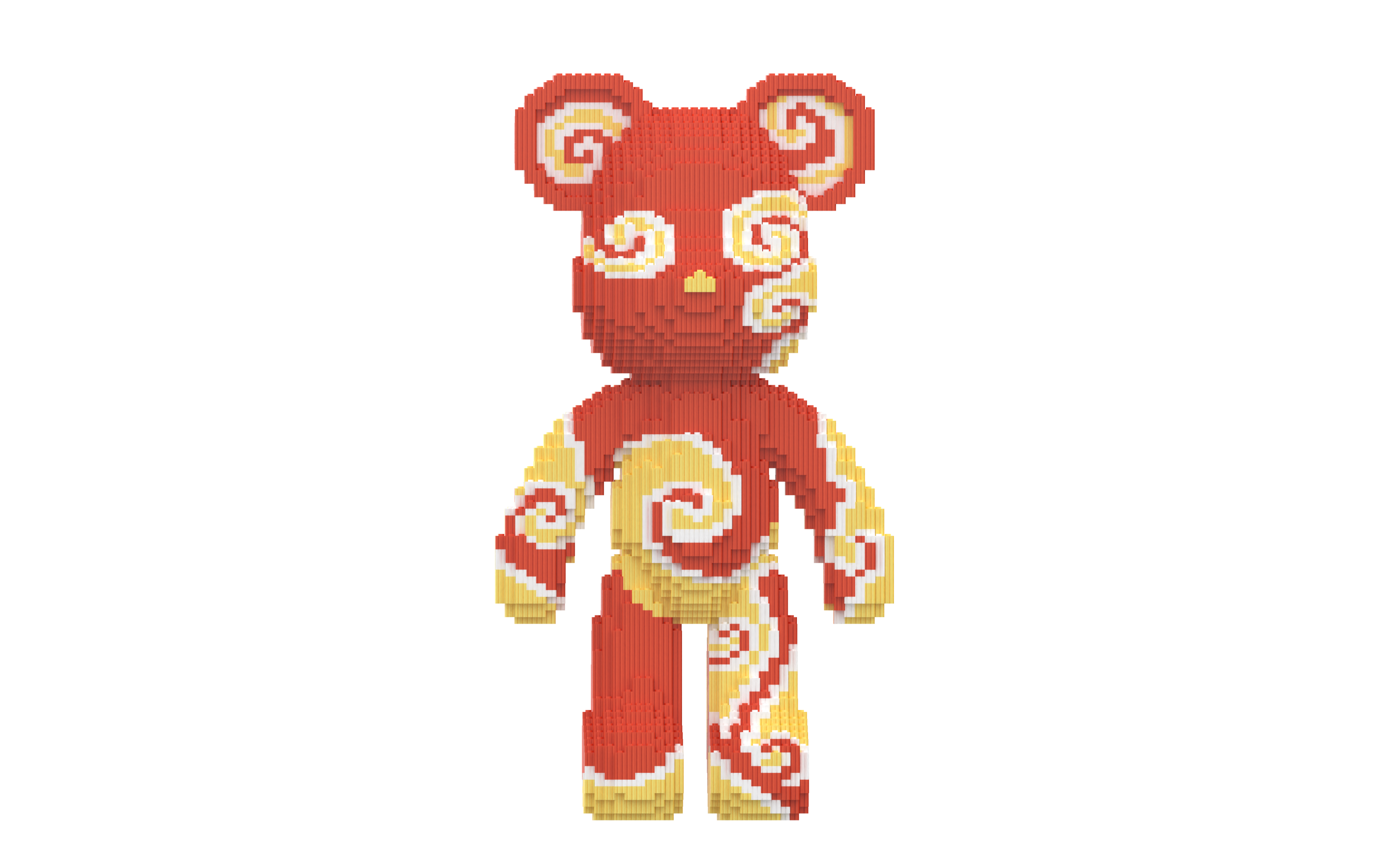 Lucky Cloud Robet Blue Toy Bear Building Blocks Kit