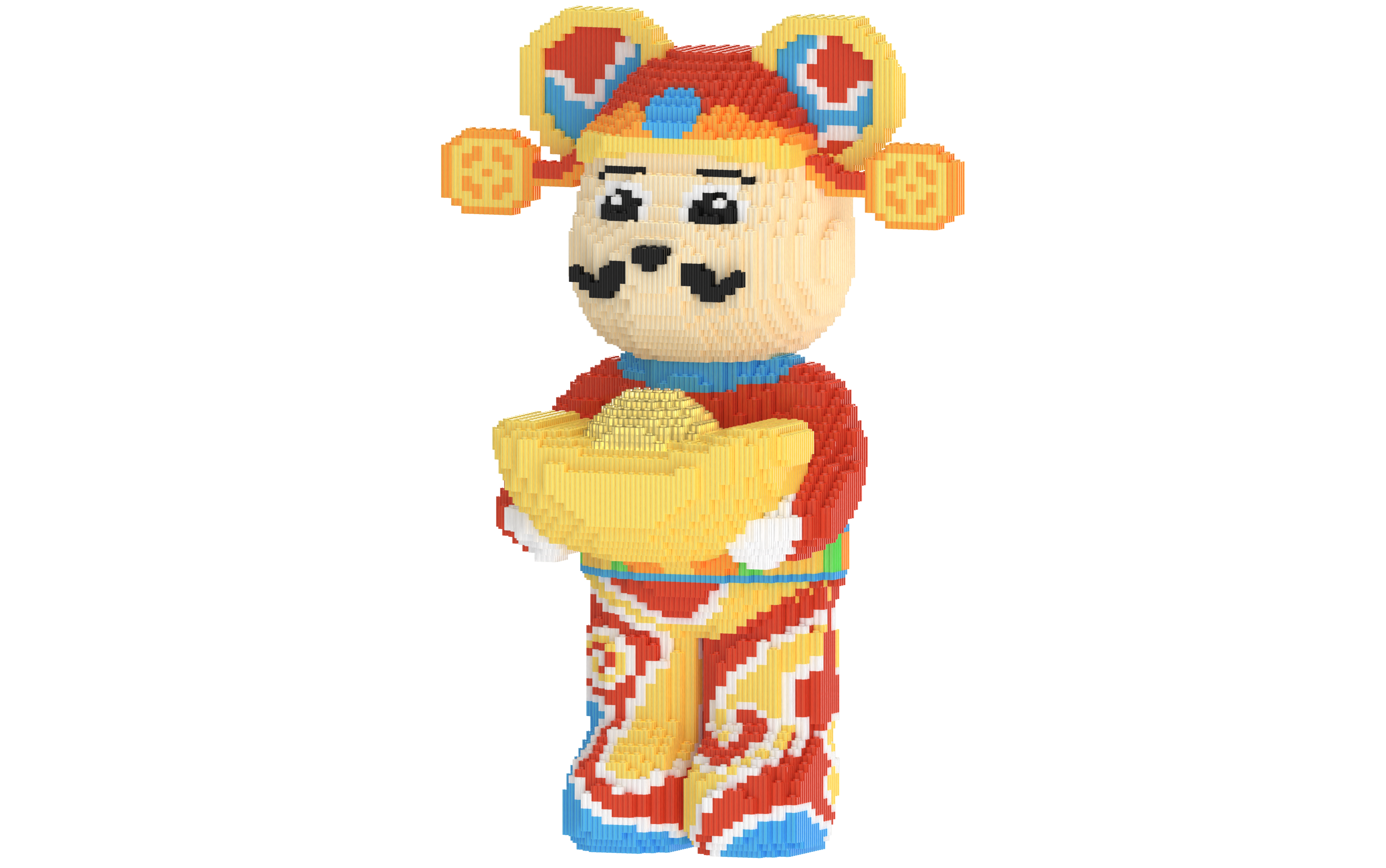 God of wealth Toy Bear Building Blocks Kit