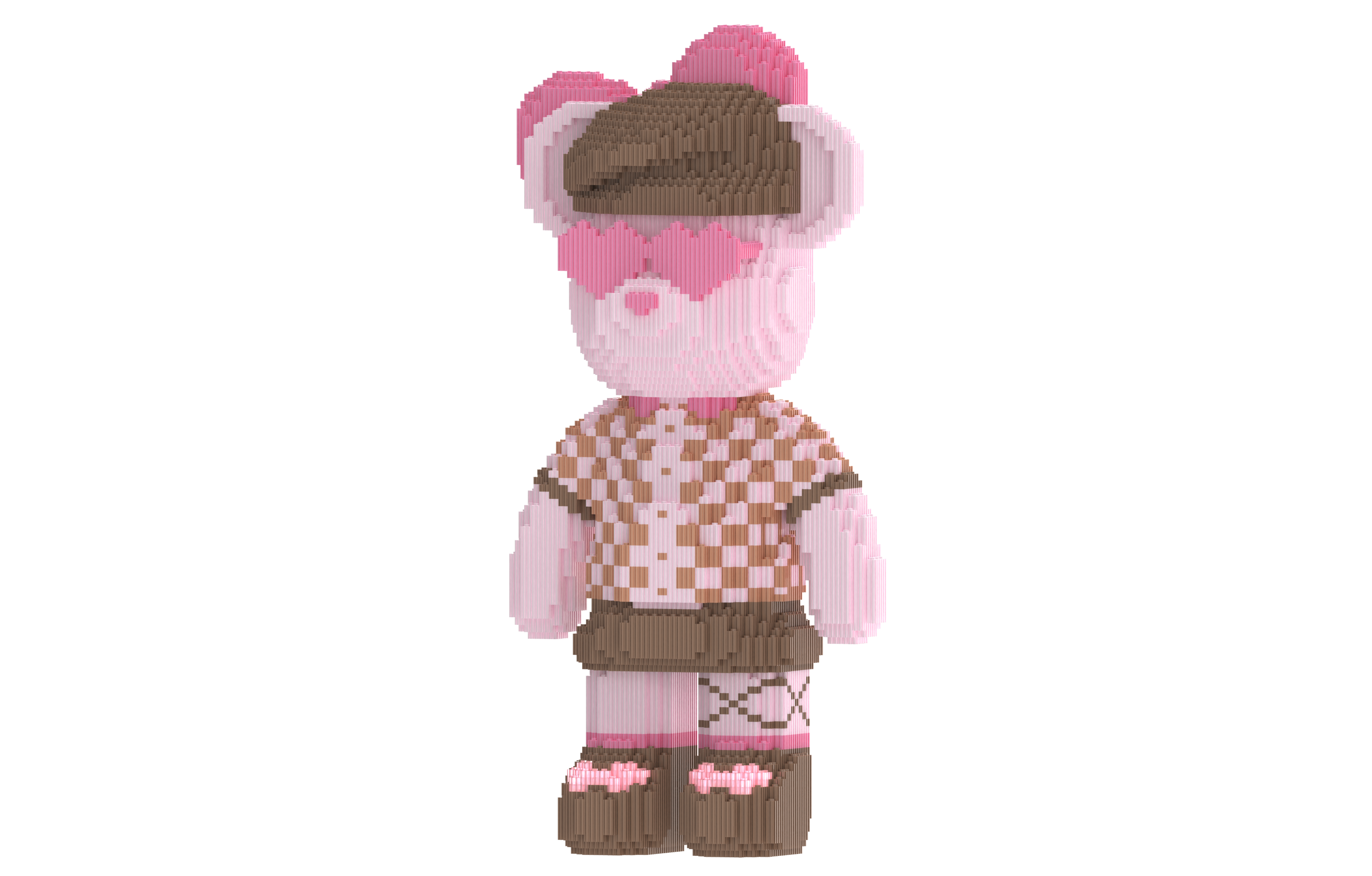 Love Eyes Robet Blue Toy Bear Building Blocks Kit