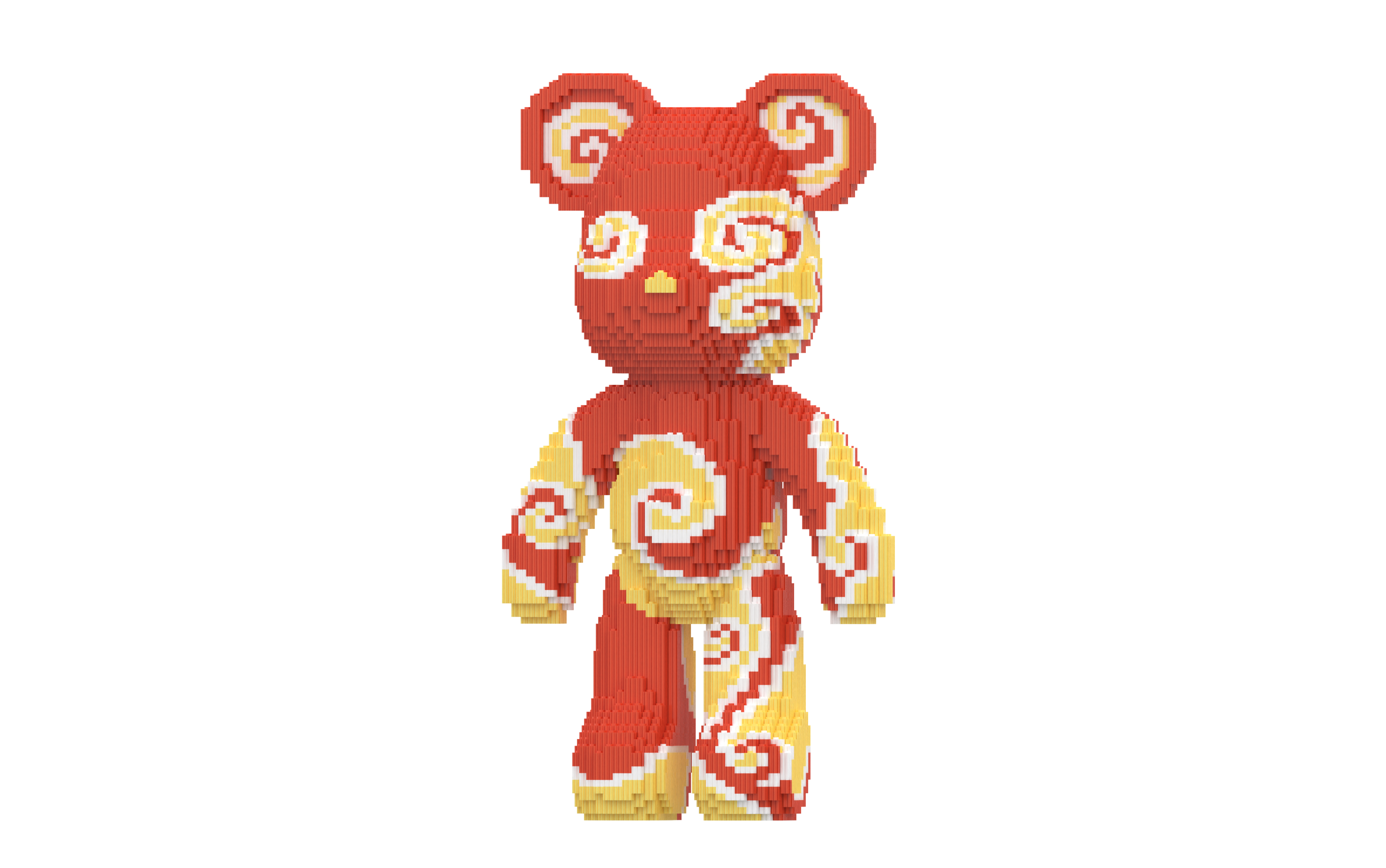 Lucky Cloud Robet Blue Toy Bear Building Blocks Kit