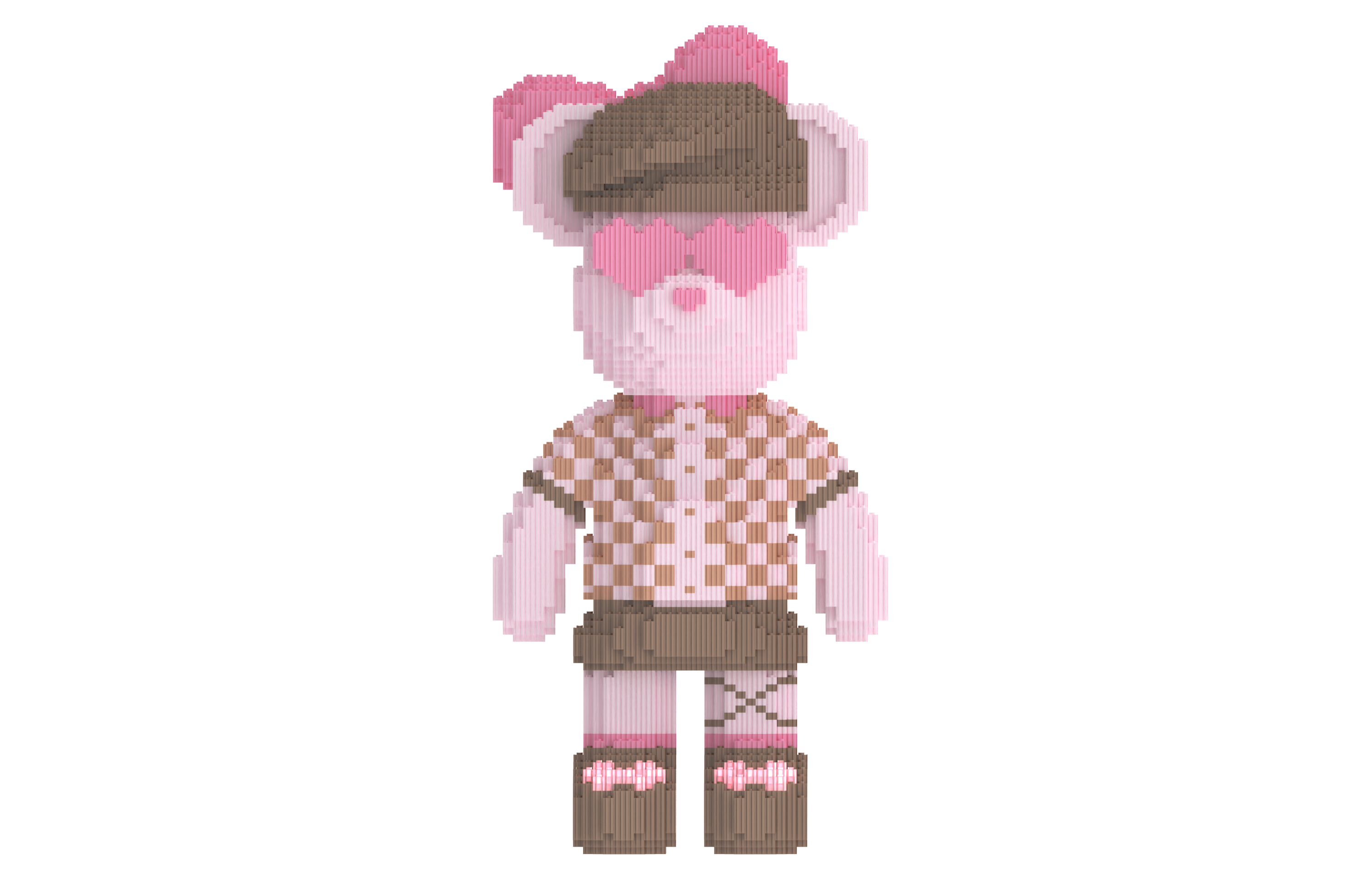 Love Eyes Robet Blue Toy Bear Building Blocks Kit