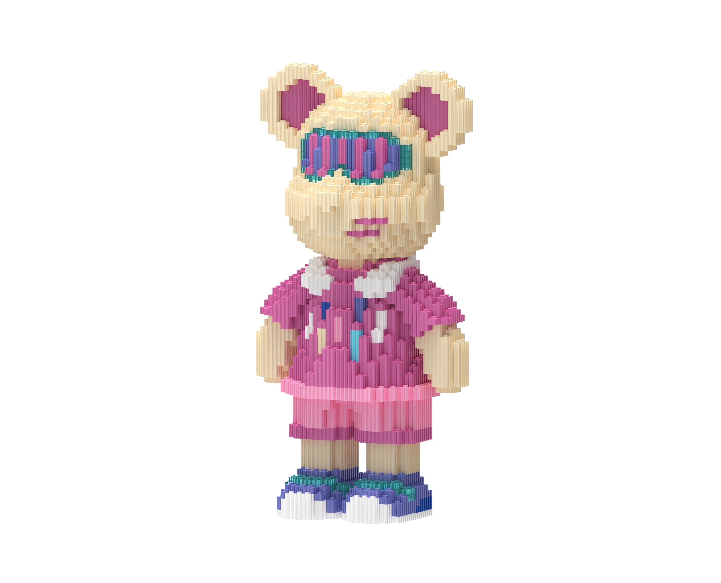 Purple Uniforms Toy Bear Building Blocks Kit