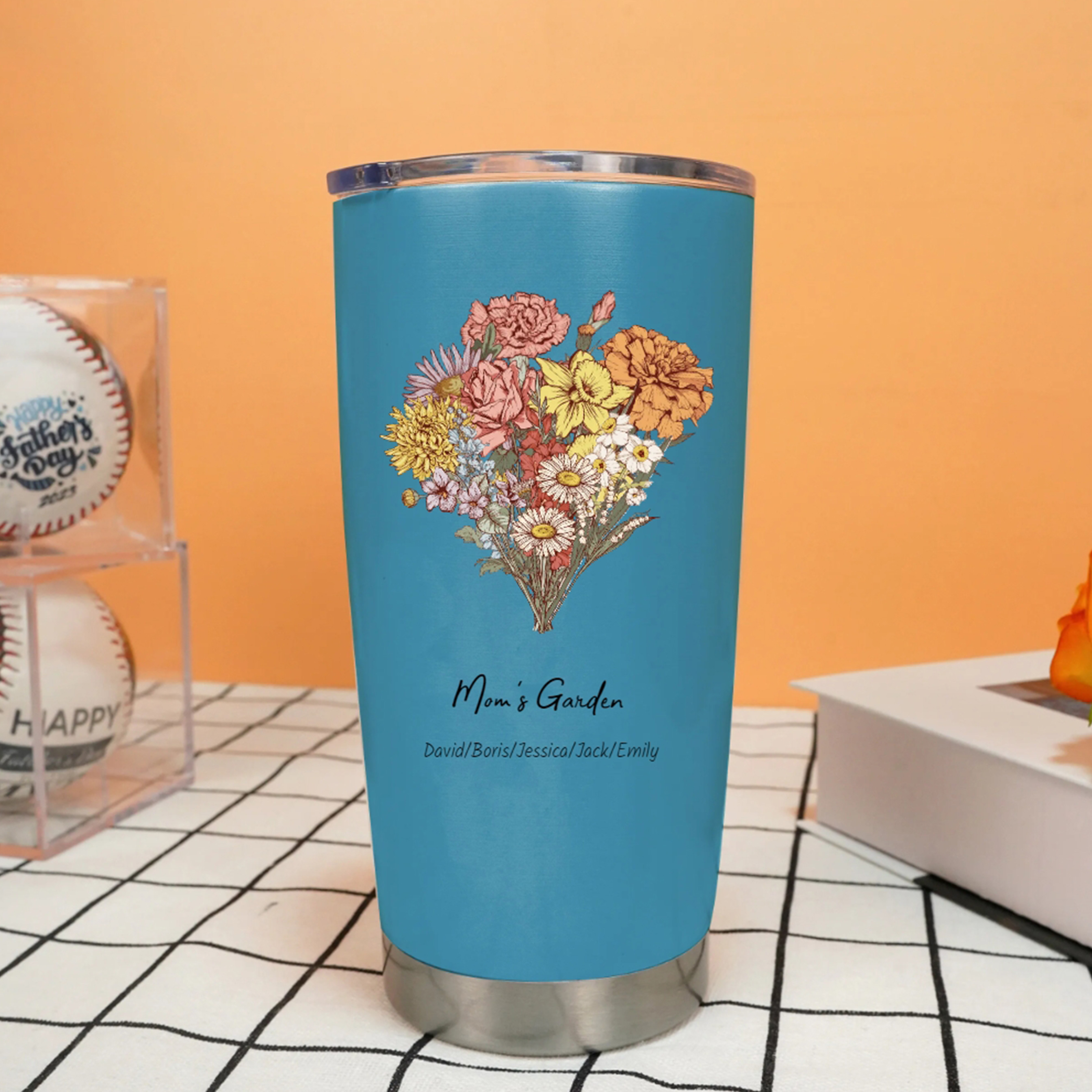Birth Flower Family Bouquet Custom Stainless Steel Tumbler