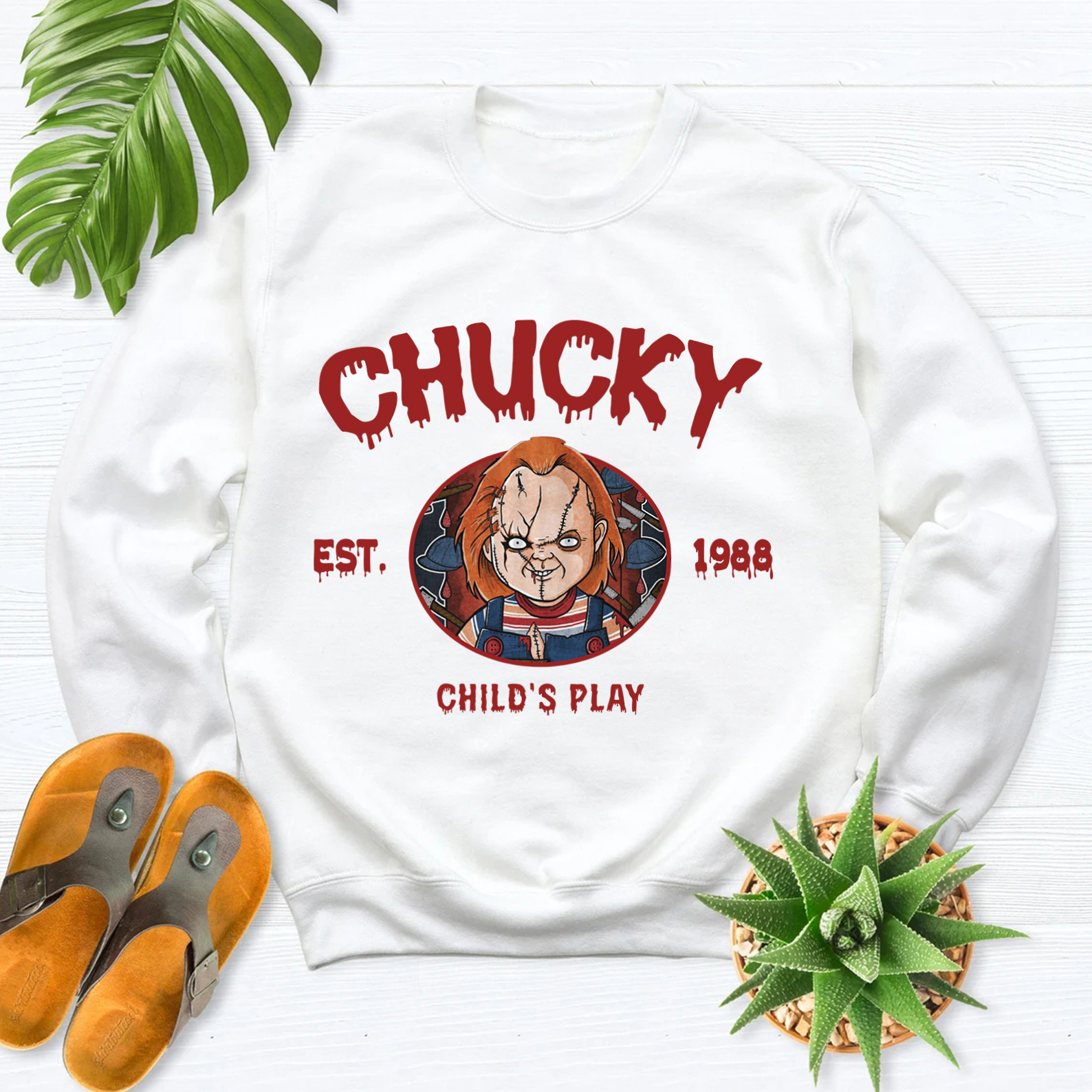 Vintage Halloween Characters Sweatshirt,Hallow Movie Chucky Shirt