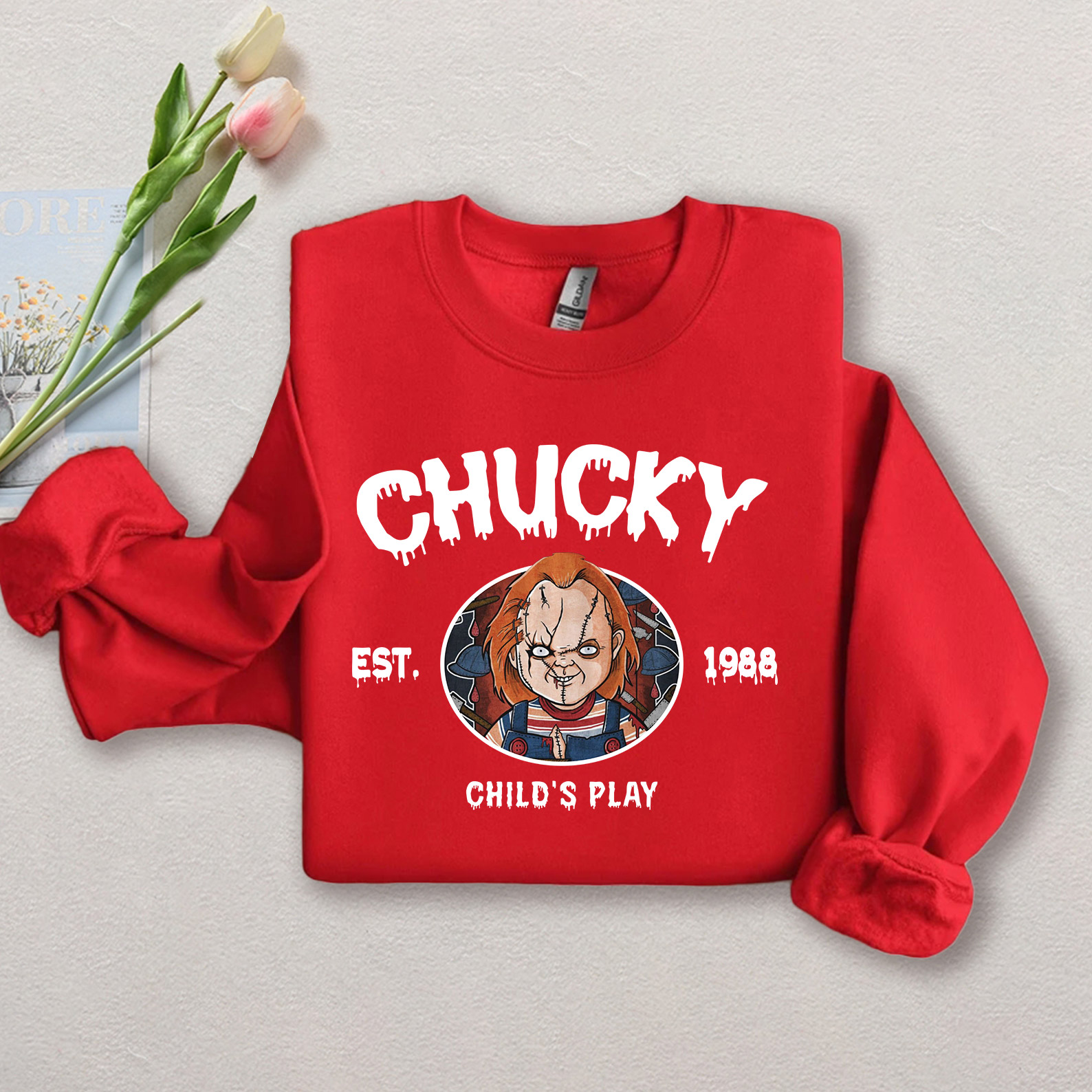 Vintage Halloween Characters Sweatshirt,Hallow Movie Chucky Shirt