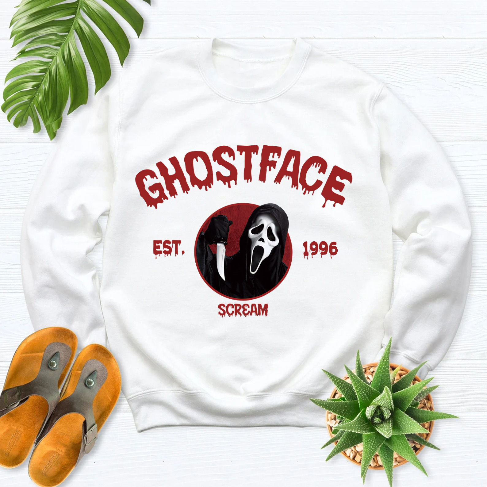 Vintage Halloween Characters Sweatshirt,Horror Movie Ghostface Shirt