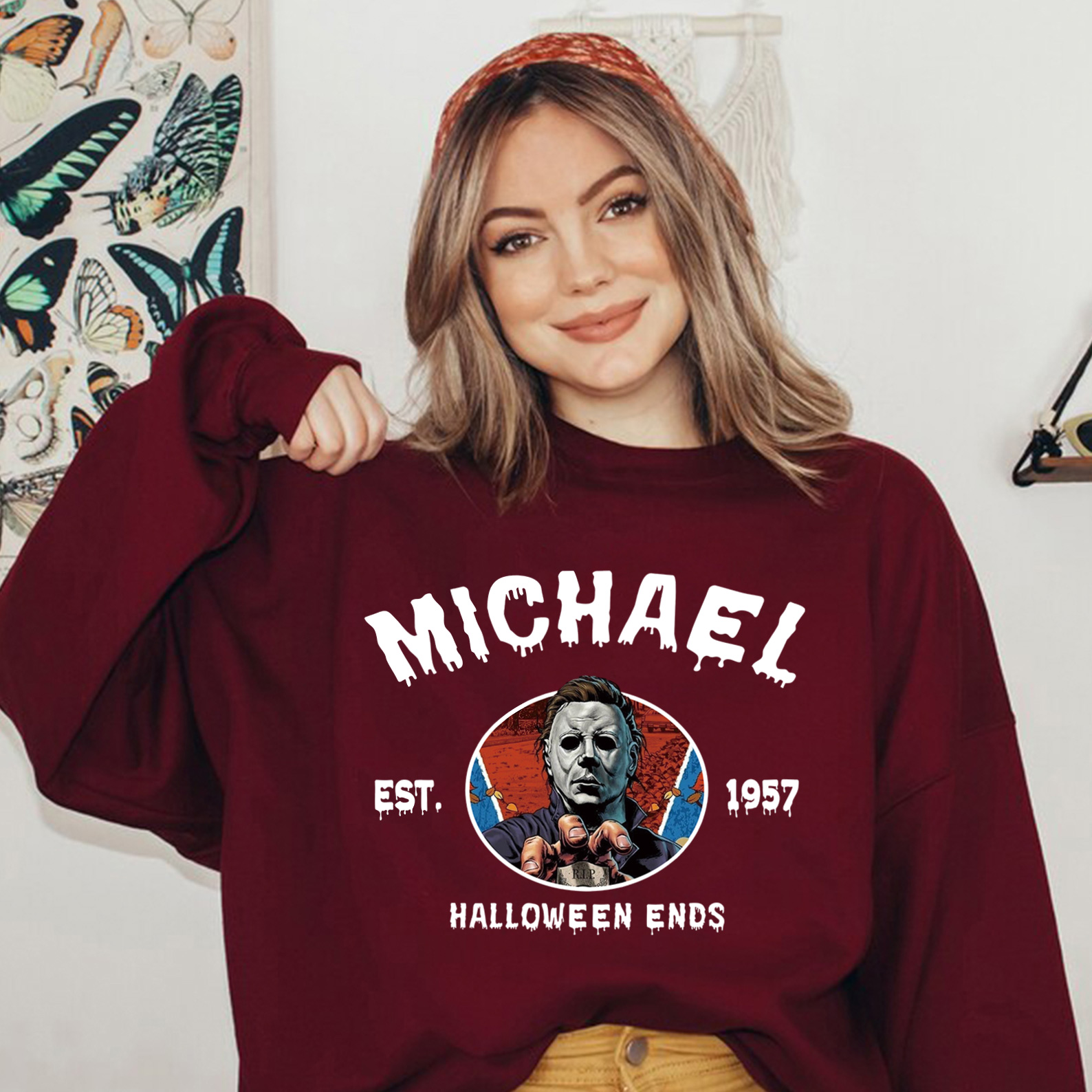 Vintage Halloween Characters Sweatshirt,Horror Movie Michael Shirt