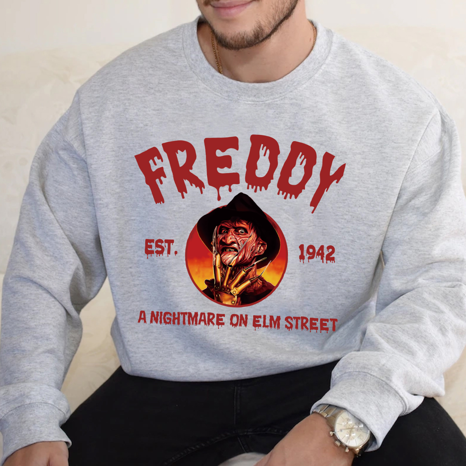 Vintage Halloween Characters Sweatshirt,Horror Movie Freddy Shirt