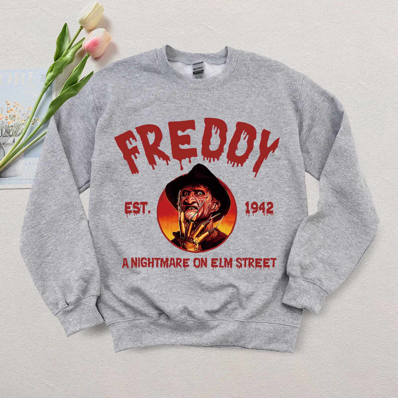 Vintage Halloween Characters Sweatshirt,Horror Movie Freddy Shirt