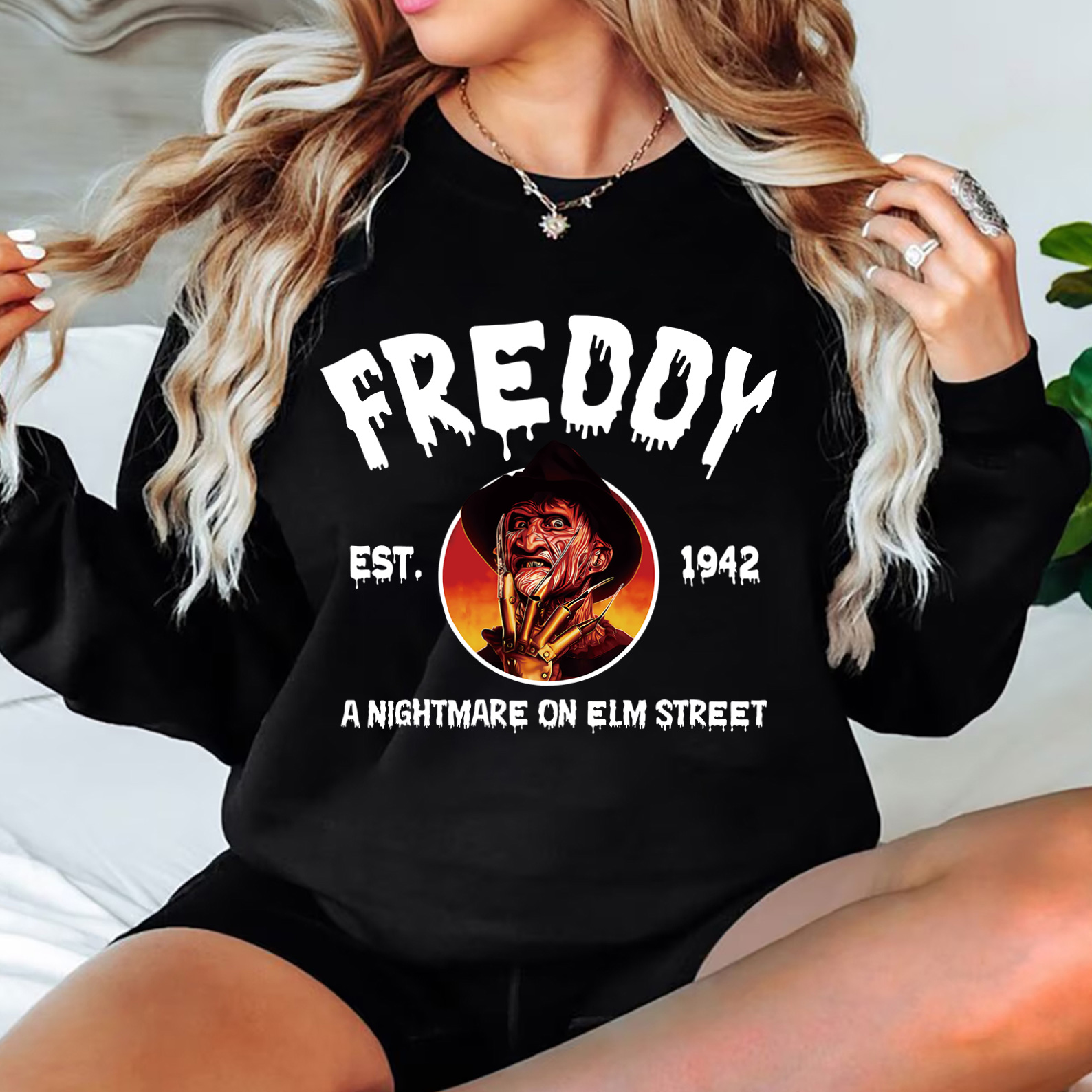 Vintage Halloween Characters Sweatshirt,Horror Movie Freddy Shirt