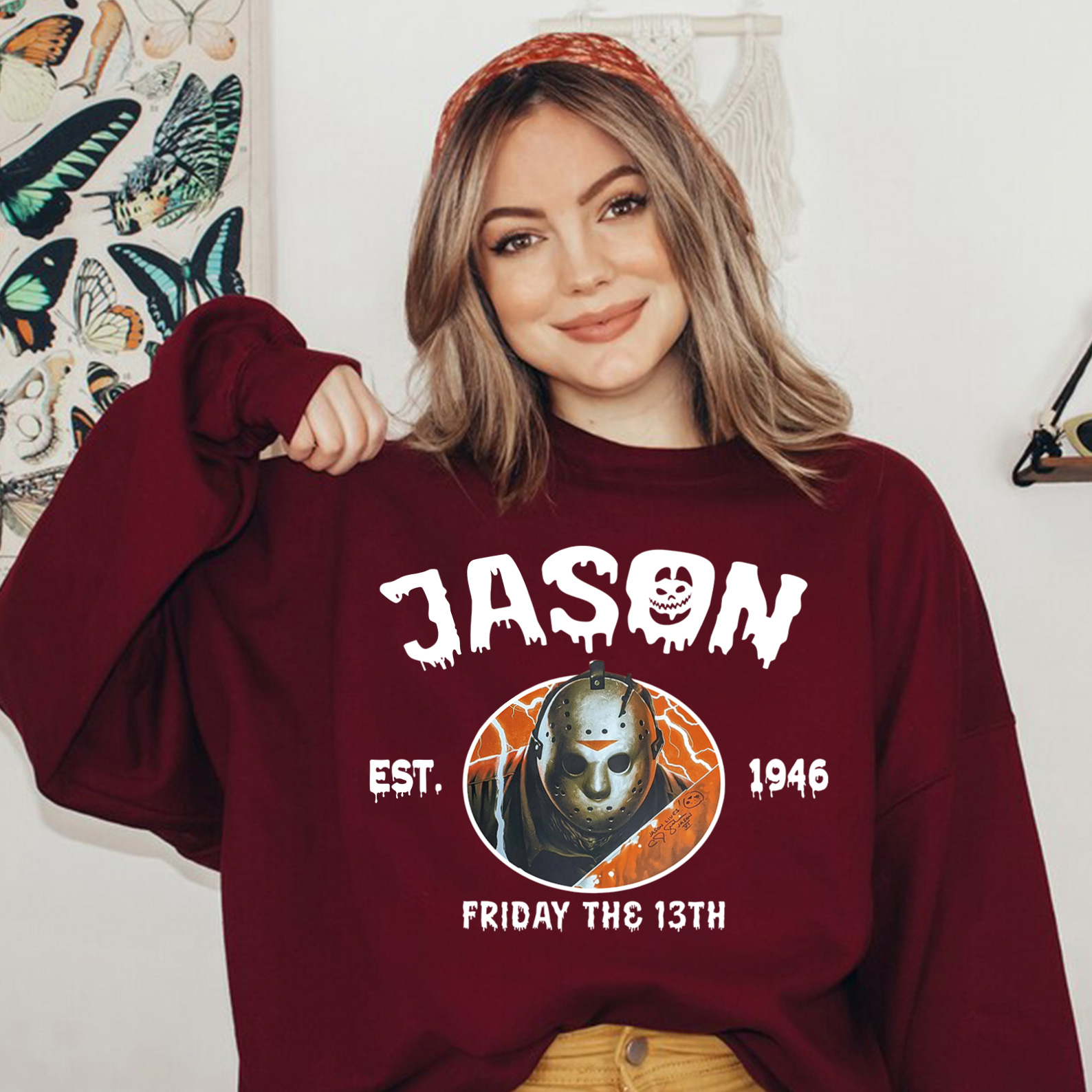 Vintage Halloween Characters Sweatshirt,Horror Movie Jason Shirt