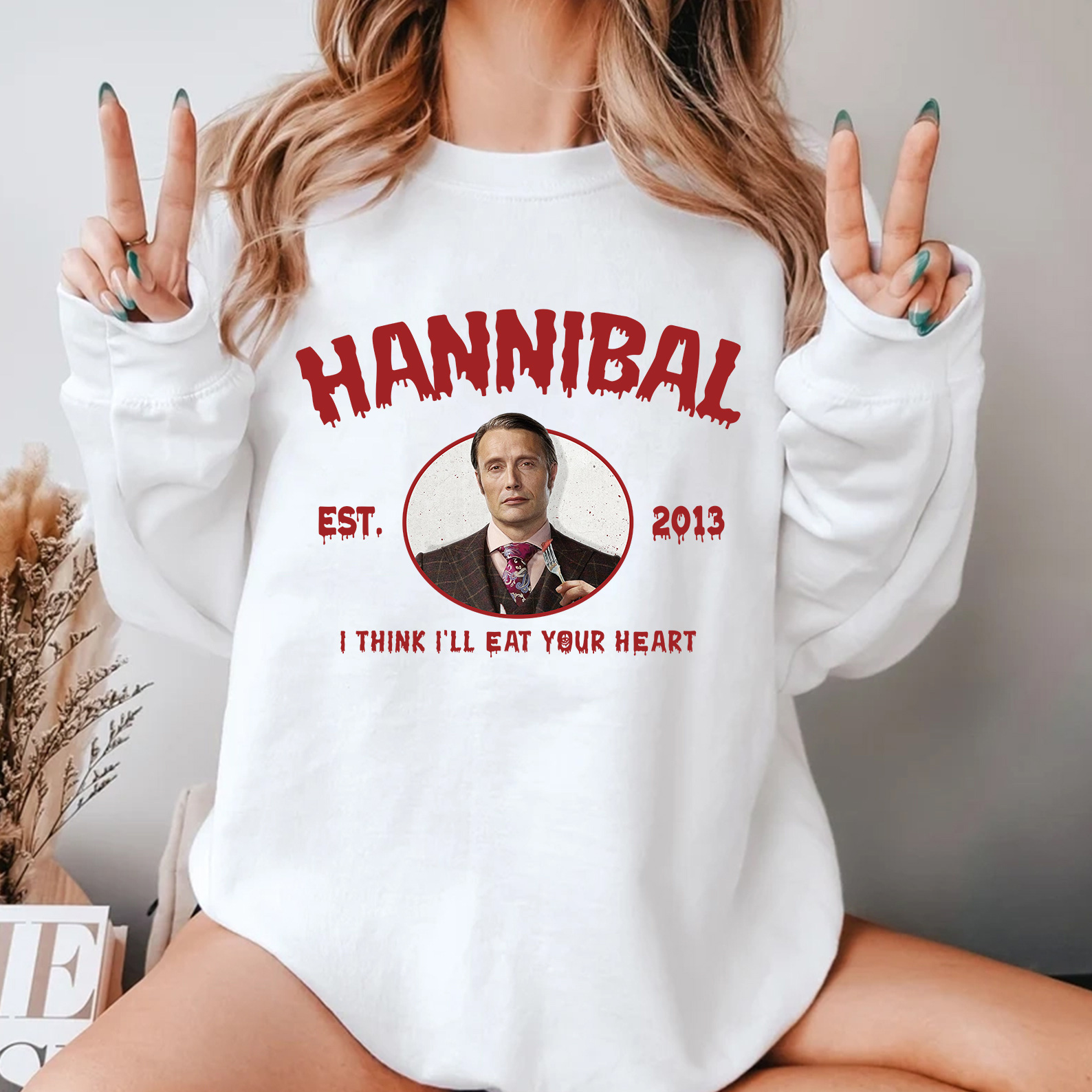 Customized Vintage Halloween Characters Sweatshirt,Horror Movie Hannibal Shirt